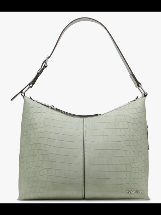 Calvin Klein Handbags - Calvin Klein Max Mint Croc-Embossed Shoulder Bag